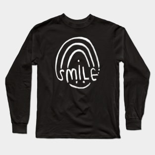 Cute White Rainbow Smile. Stay positive! Long Sleeve T-Shirt